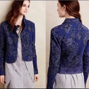 Anthropologie Knotted & Knitted jacquard jacket